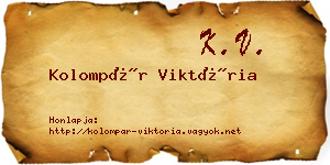 Kolompár Viktória névjegykártya